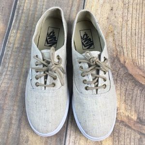 vans authentic lo pro linen skate shoe khaki